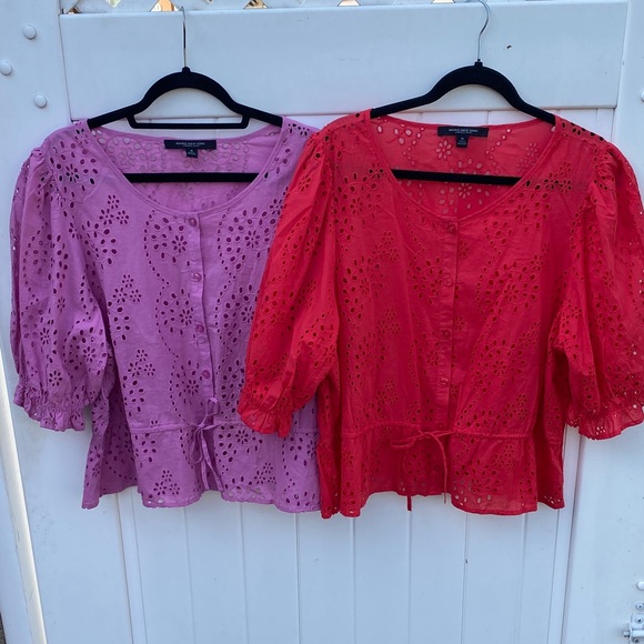 Marc New York Tops - Marc New York Eyelet Blouse Set - Red and Purple
